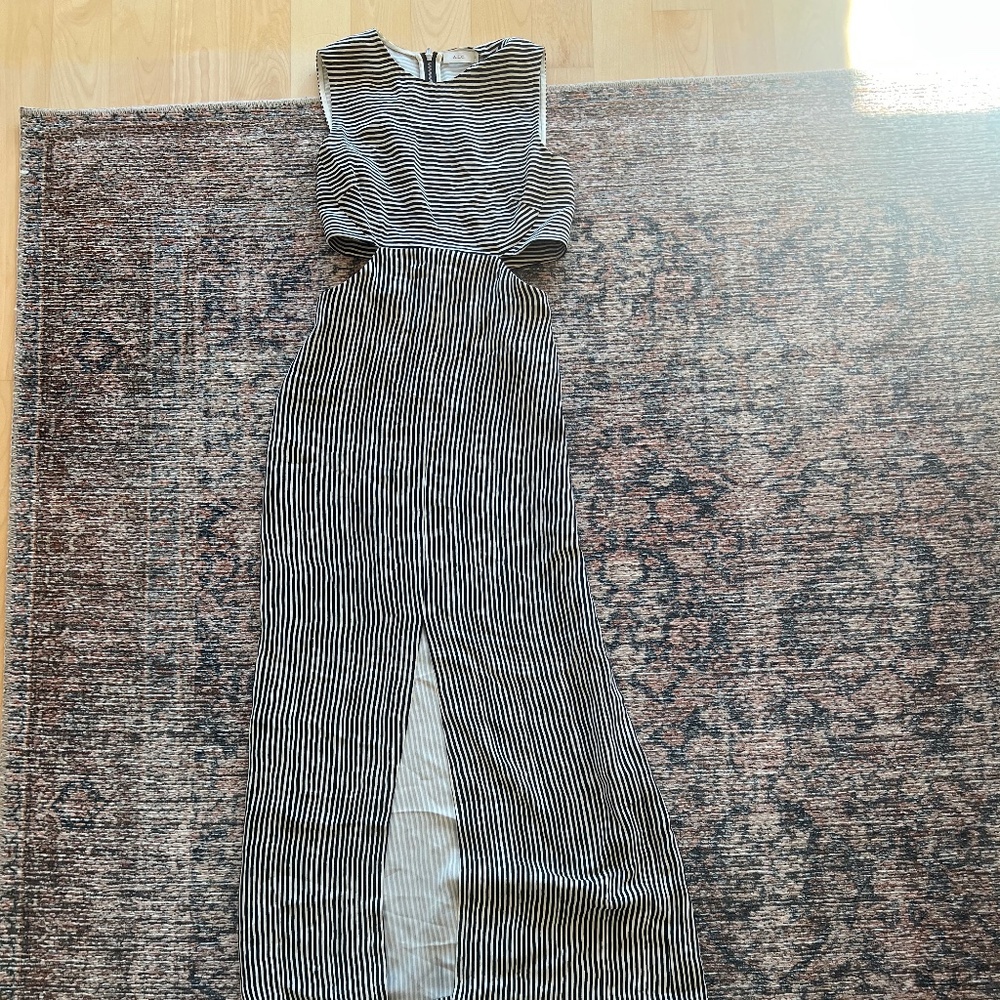 LIKE NEW! ALC Striped cut-out maxi dress with slit in front.